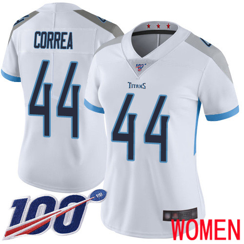 Tennessee Titans Limited White Women Kamalei Correa Road Jersey NFL Football 44 100th Season Vapor Untouchable